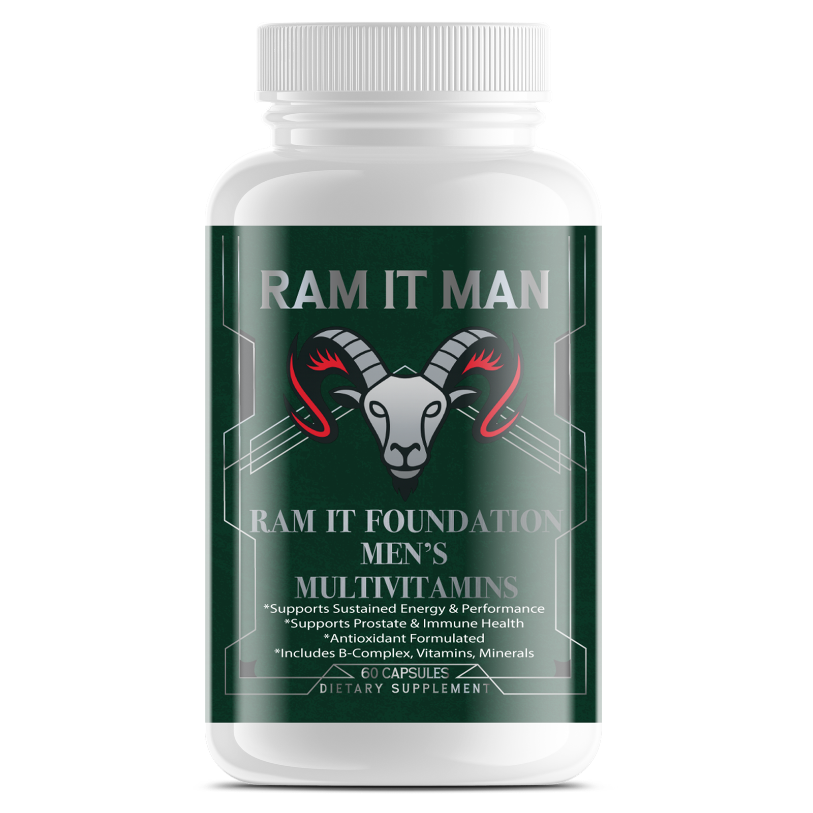 ram it foundation men's multivitamins supplement bottle
